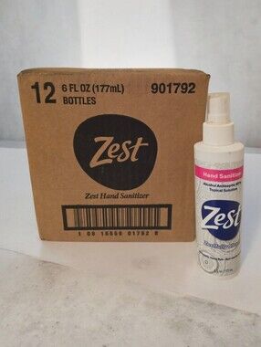 Bulk Zest Hand Sanitizer Spray 6 oz Bottles (12 Pack Box) 80% Alcohol